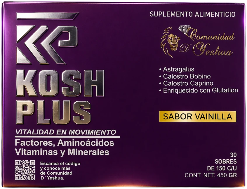 Kosh Plus sabor vainilla, caja de 30 sobres